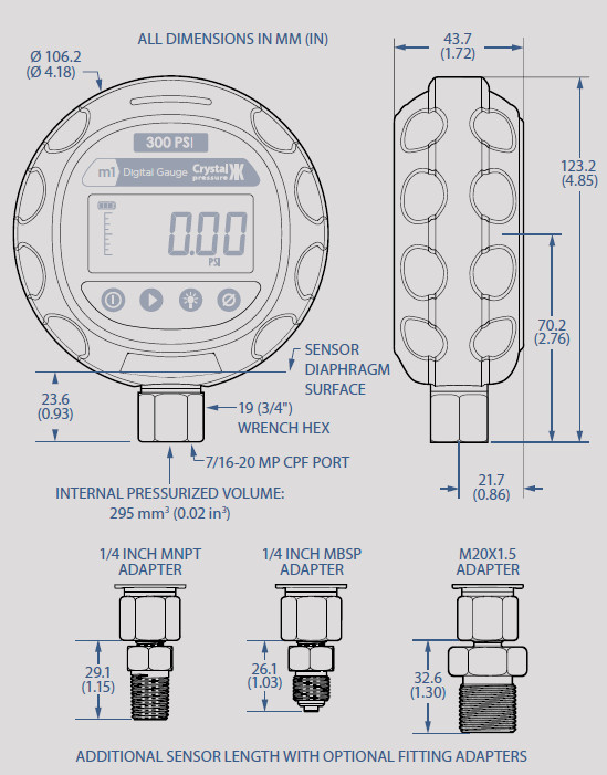Crystal Engineering M1 Digital Pressure Gauge